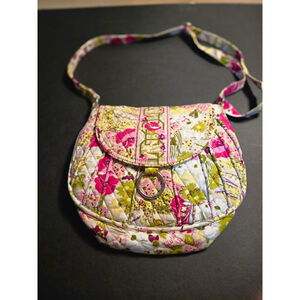 Women's Vera Bradley One Size Pink Green White Quilted Crossbody Bag